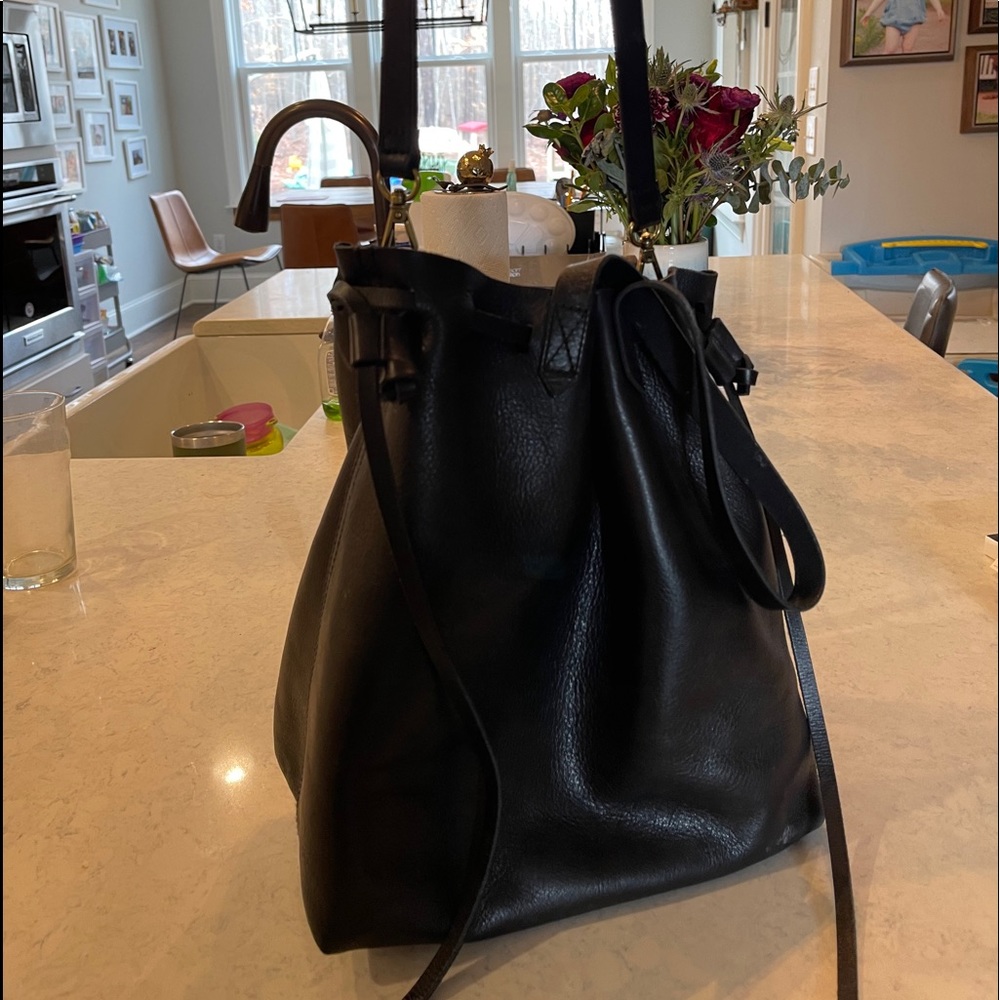 Madewell black cinched tote - large
